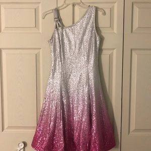 Silver fade to pink Showchoir dress
